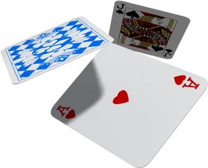 Playing Cardson Black Background