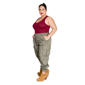 Plus Size Cargo Pants PNG 06132024