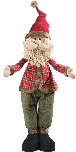 Plush Santa Figurinewith Beard PNG