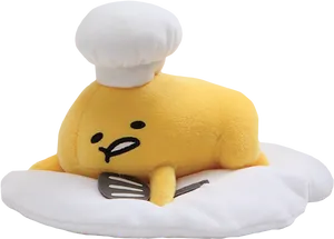 Plush Seal Chef Hat Fork PNG image