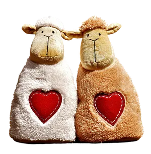 Plush Sheep With Hearts Toy Figurines