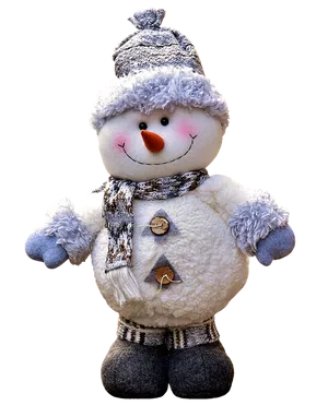Plush Snowman Winter Decor PNG image