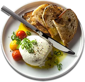Poached Egg Grilled Bread Tomatoes