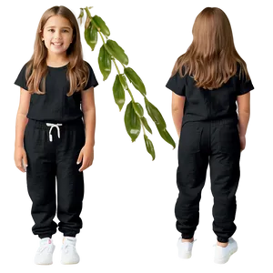 Pocketed Black Sweatpants PNG Obh