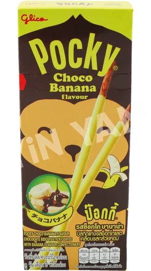 Pocky Choco Banana Flavor Packaging PNG image