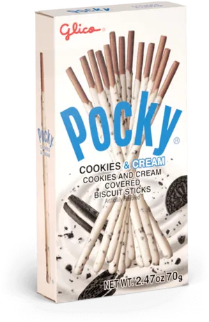 Pocky Cookiesand Cream Box PNG image