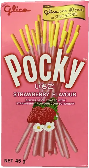 Pocky Strawberry Flavor Packaging PNG image