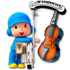 Pocoyo And Musical Instruments Png 05232024 PNG image
