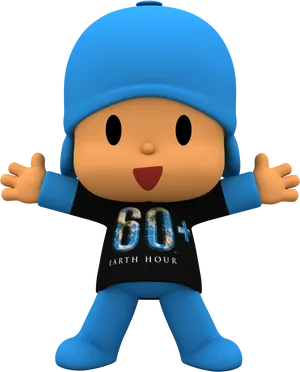 Pocoyo Earth Hour Support PNG image