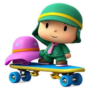 Pocoyo On A Skateboard Png 05232024 PNG image