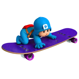 Pocoyo On A Skateboard Png 05232024 PNG image