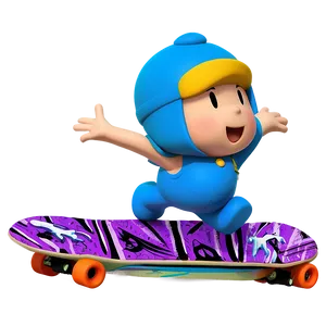 Pocoyo On A Skateboard Png Yqq93 PNG image