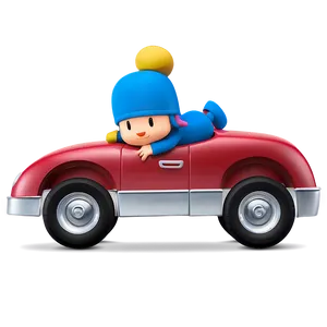 Pocoyo Riding Car Picture Png Bme38 PNG image