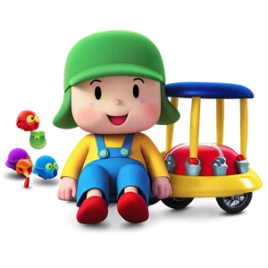 Pocoyo Riding Car Picture Png Fwr PNG image