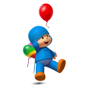 Pocoyo With Balloons Clipart Png Wnv8 PNG image