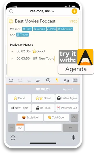 Podcast Planning App Screenshot PNG image