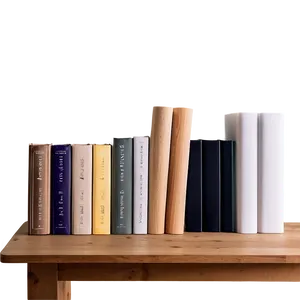 Poetry Books On Wooden Shelf PNG Qef2 PNG