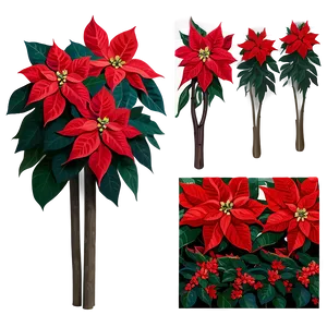 Poinsettia Decor Pieces PNG 06122024 PNG