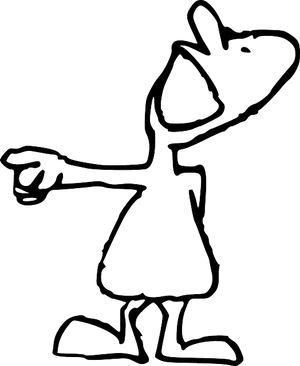 Pointing Cartoon Dog Silhouette PNG image