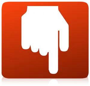 Pointing Hand Icon Red Background