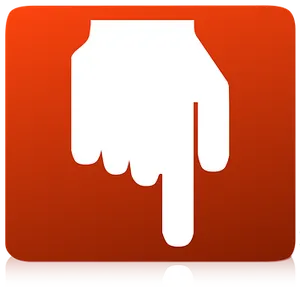 Pointing Hand Icon Red Background PNG image