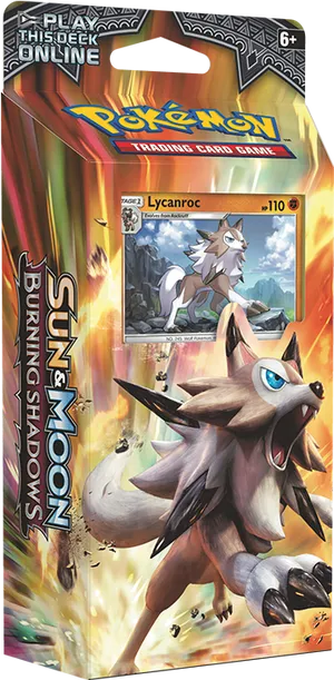 Pokemon Sun Moon Burning Shadows Lycanroc Pack PNG