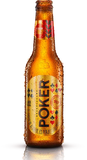 Poker Cerveza Bottle Chilled PNG image