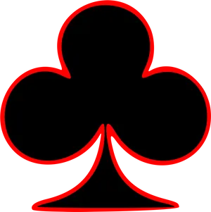 Poker Club Symbol Red Outline