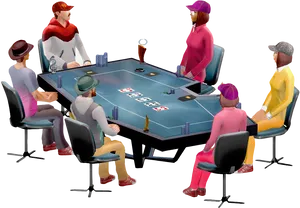 Poker Game3 D Characters PNG