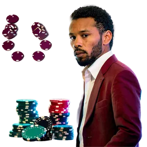 Poker Player Confidenceand Chips PNG