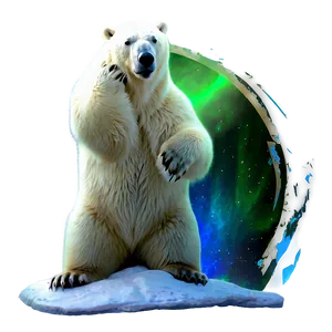 Polar Bear And Northern Lights PNG 05062024