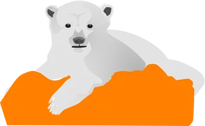 Polar Bear Graphicon Orange Background PNG image
