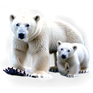 Polar Bear With Cubs PNG Bwc PNG