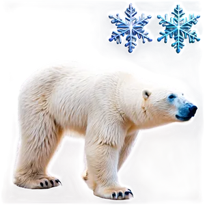 Polar Bear With Snowflakes PNG Wjp