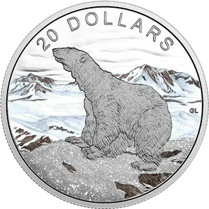 Polar Bear20 Dollar Coin PNG image