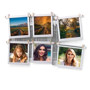 Polaroid Wall Collage Template Png Gvl PNG image