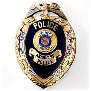 Police Badge On Black Background Png Owc36 PNG image