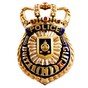 Police Badge With Crown PNG 05252024