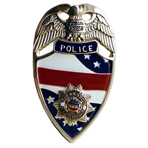 Police Badge With Flag PNG 60