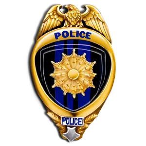 Police Badge With Stripes PNG Egk
