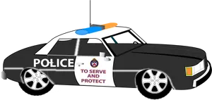 Police Car Serveand Protect Graphic PNG image