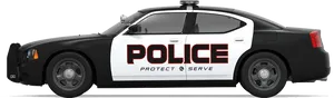 Police Car Side View Graphic PNG