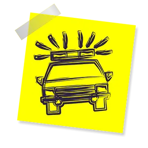 Police Car Top View Illustration