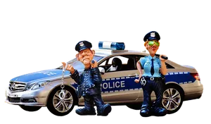 Police Carand Figurines Display PNG image