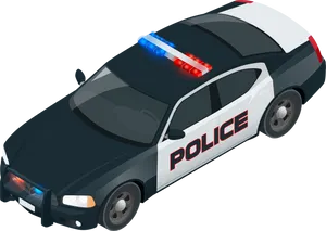 Police Cruiser Illustration PNG image