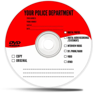 Police Department Evidence D V D Template PNG image