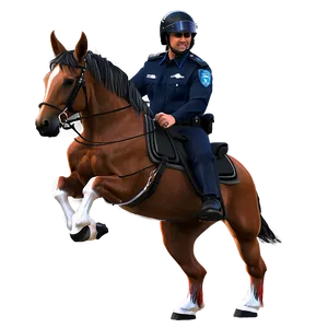 Police Officer On Horseback Png Jvf76 PNG image