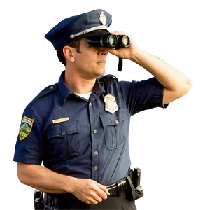 Police Officer With Binoculars Png 06252024 PNG image