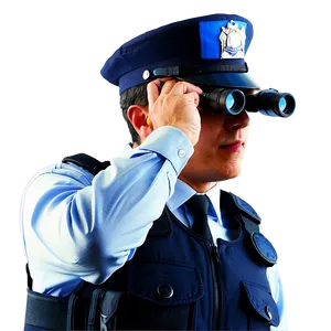 Police Officer With Binoculars PNG 4 PNG