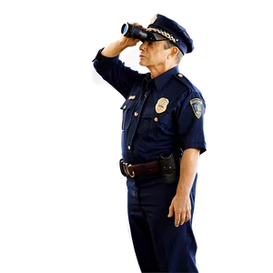 Police Officer With Binoculars PNG Mux PNG